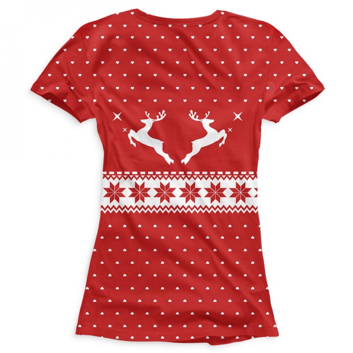 Футболка женская "Свитер с оленями", размер XS NOV-561317