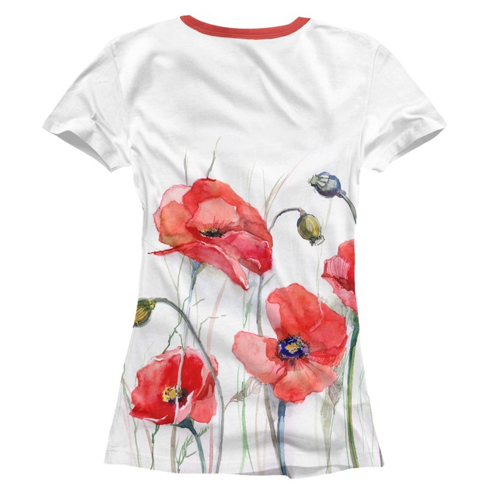 Футболка женская "Маки", размер XXL CVE-880937