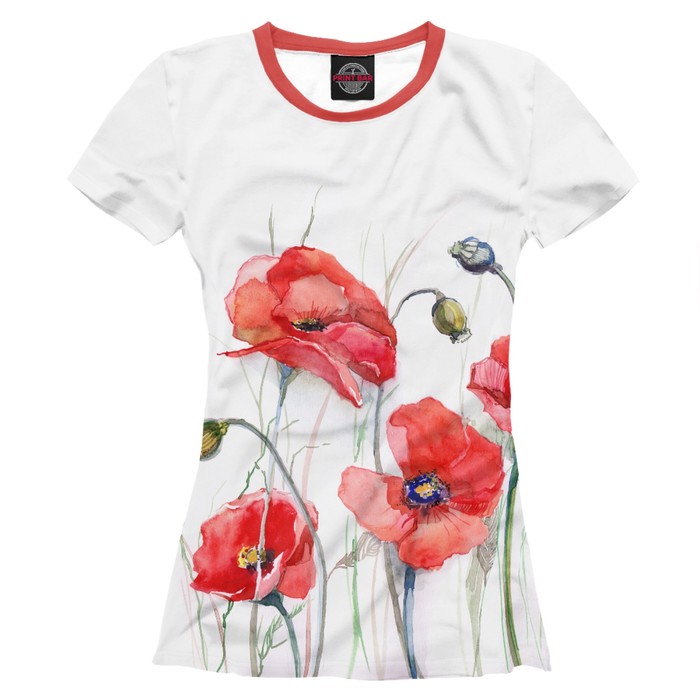 Футболка женская "Маки", размер 4XL CVE-880937