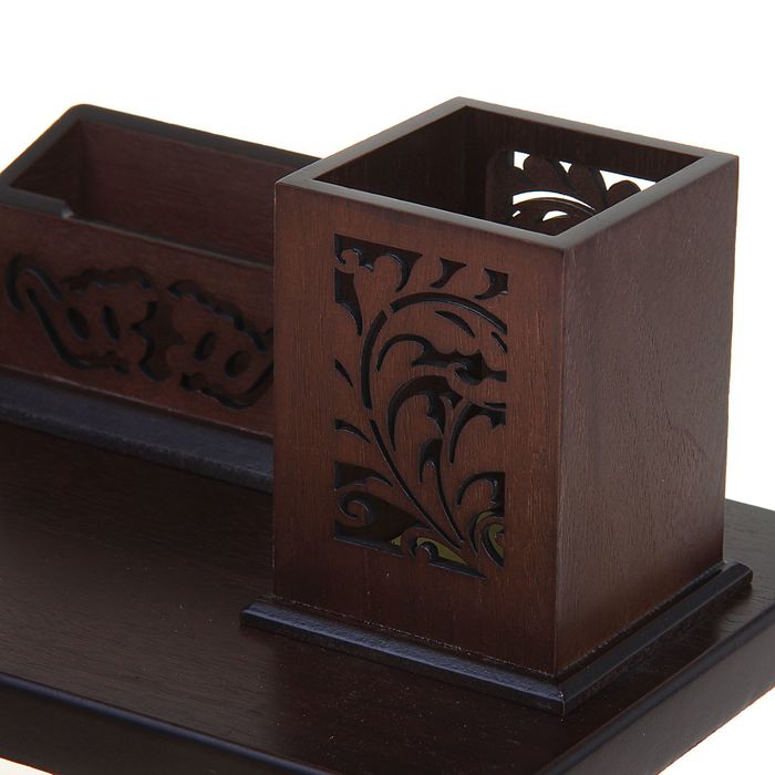 Набор настольный «Резное дерево»: визитница, блок для бумаги, подставка для ручек