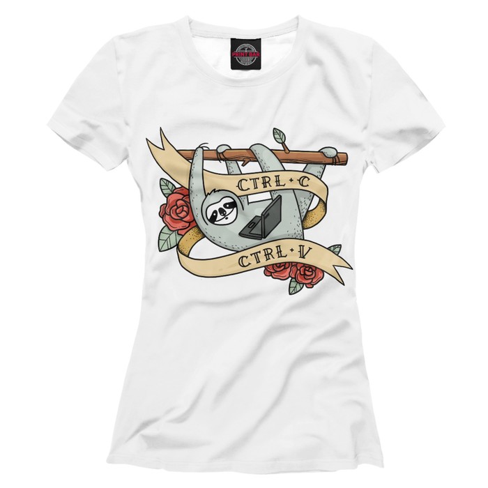Футболка женская CTRL+C/CTRL+V, размер 5XL ITT-647526