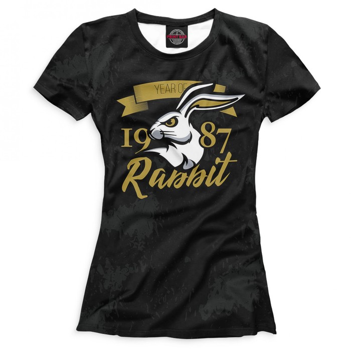 Футболка женская "Год кролика — 1987", размер M DVE-561023