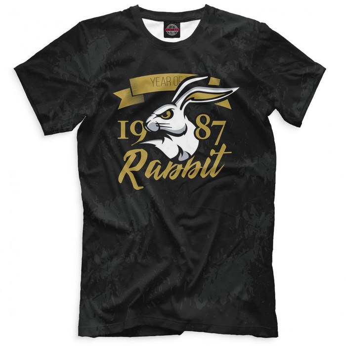 Футболка мужская "Год кролика — 1987", размер L DVE-561023
