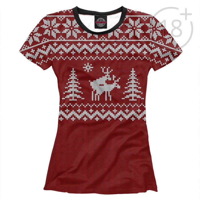 Футболка женская "Неприличные Олени", размер L NOV-234910