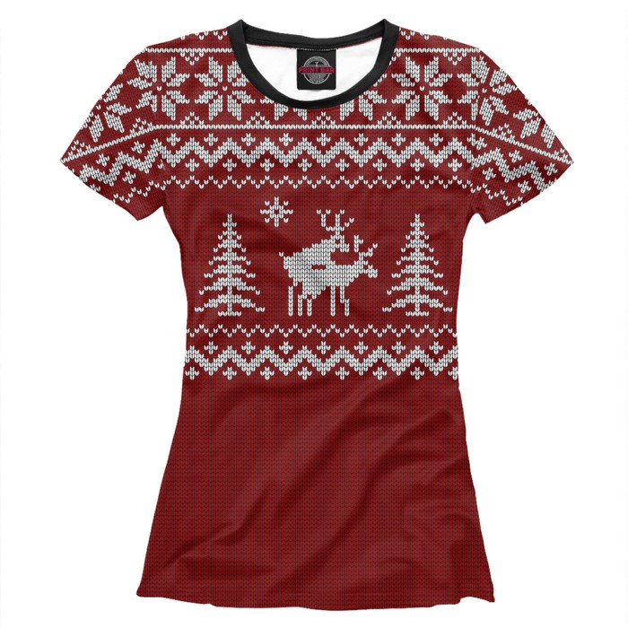 Футболка женская "Неприличные Олени", размер XXL NOV-234910