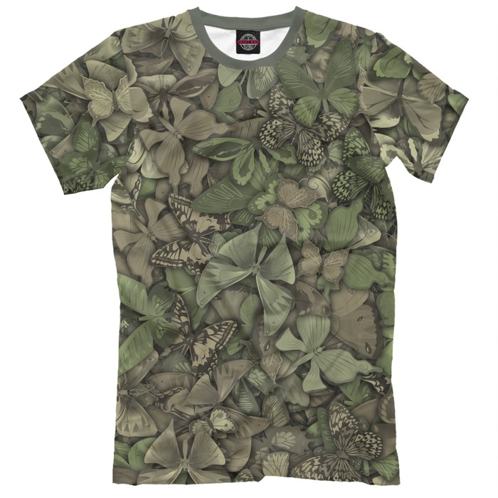 Футболка мужская "Камуфляж с бабочками", размер S APD-210719
