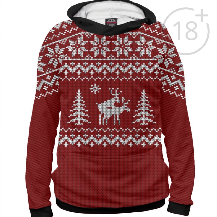 Худи мужское "Неприличные Олени", размер L NOV-234910
