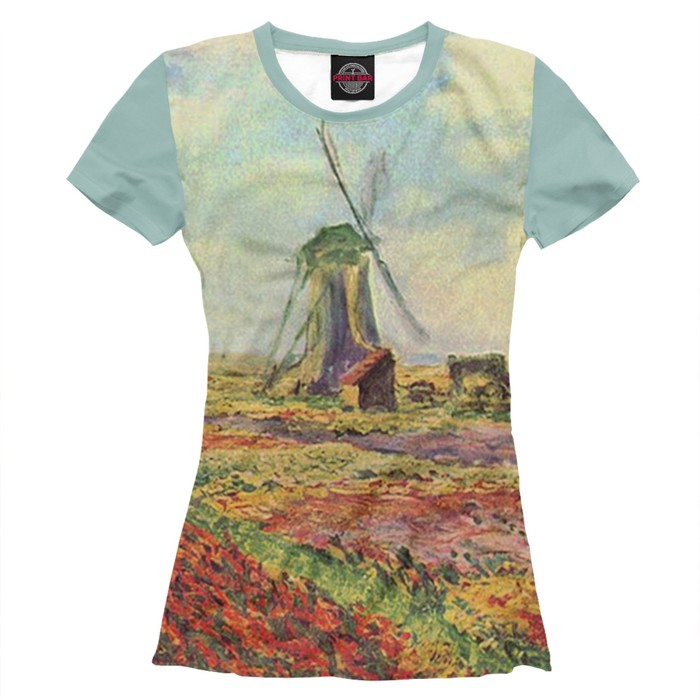 Футболка женская "Клод Моне. Ветряная мельница", размер XXL GHI-876441