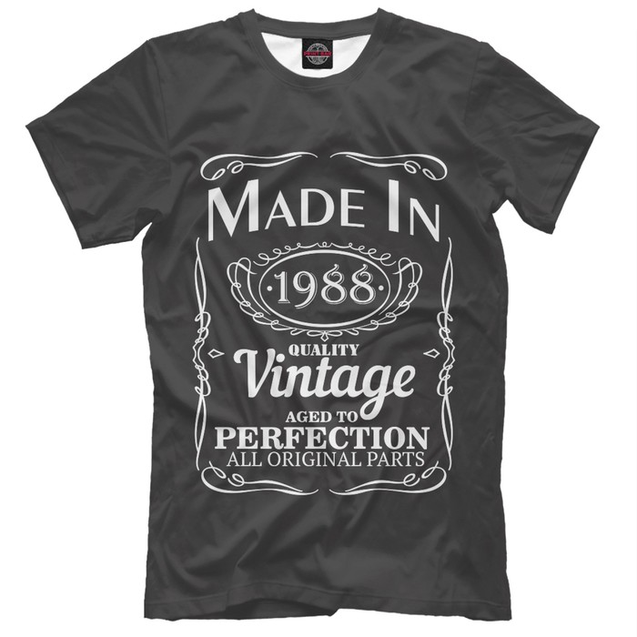 Футболка мужская "Сделано в 1988", размер XS DVV-330503