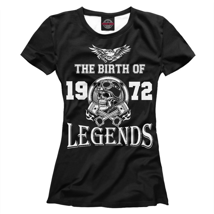 Футболка женская "Рождение легенды - 1972", размер XL DSA-340724