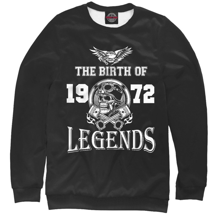 Свитшот мужской "Рождение легенды - 1972", размер M DSA-340724