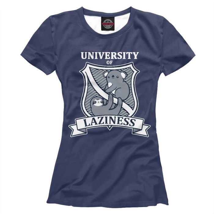 Футболка женская "Университет лени", размер S NDP-818484