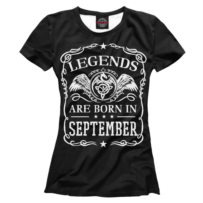 Футболка женская "Легенды рождаются в сентябре", размер S RZP-391260