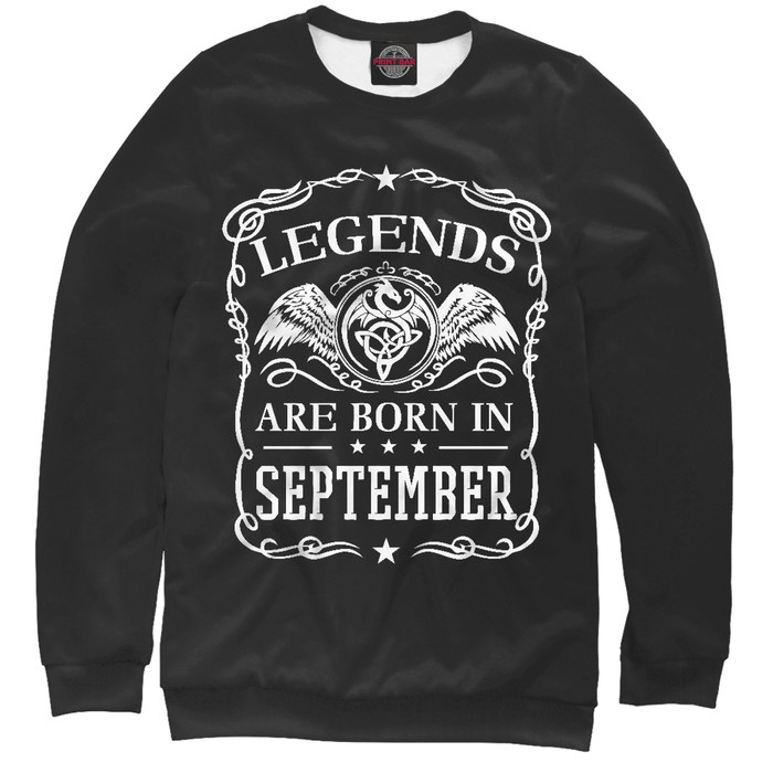 Свитшот мужской "Легенды рождаются в сентябре", размер XS RZP-391260