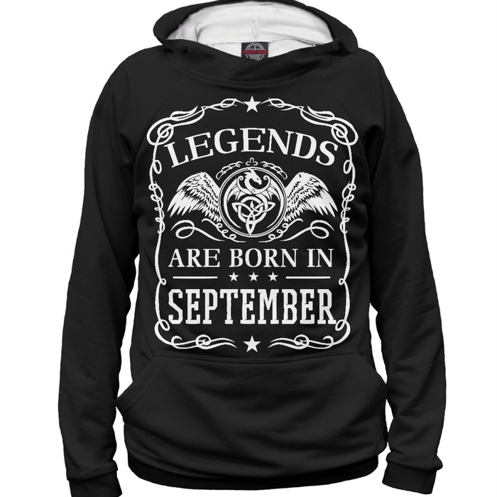Худи мужское "Легенды рождаются в сентябре", размер M RZP-391260