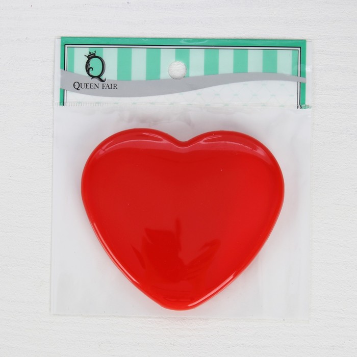 Зеркало складное, в форме сердца, с двукратным увеличением, двустороннее, цвет красный