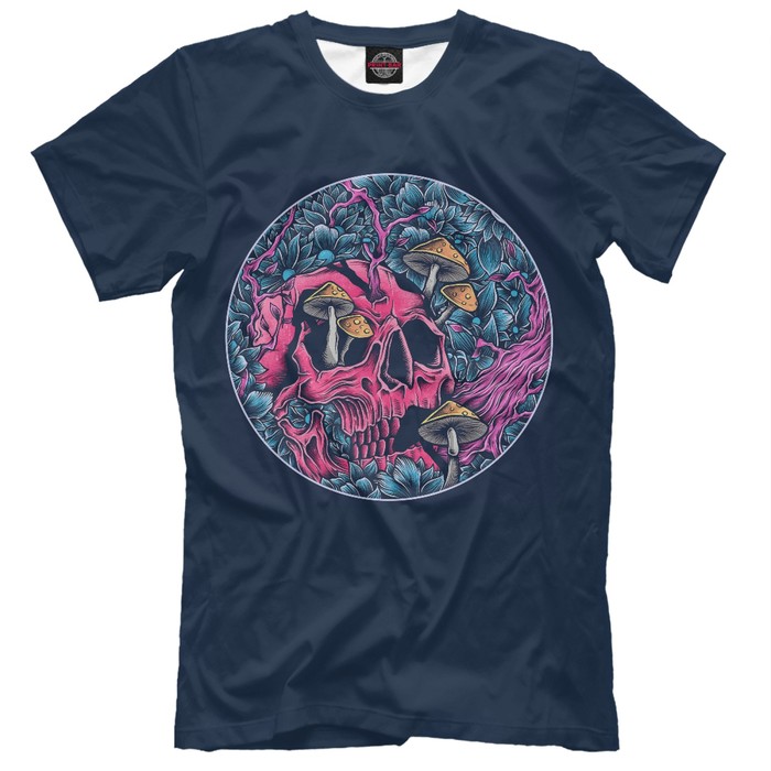 Футболка мужская "Череп грибы", размер S DAR-433313