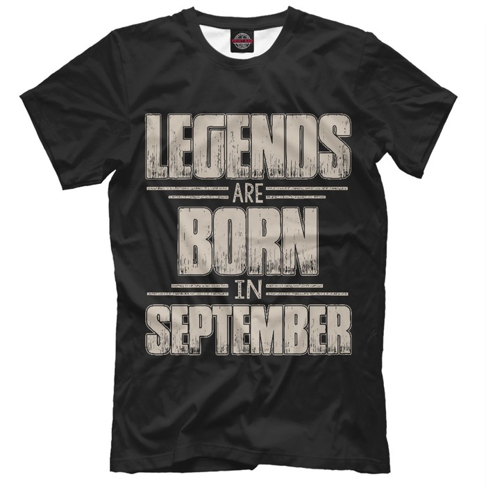 Футболка мужская "Сентябрь - рождение легенды", размер L RZP-228199