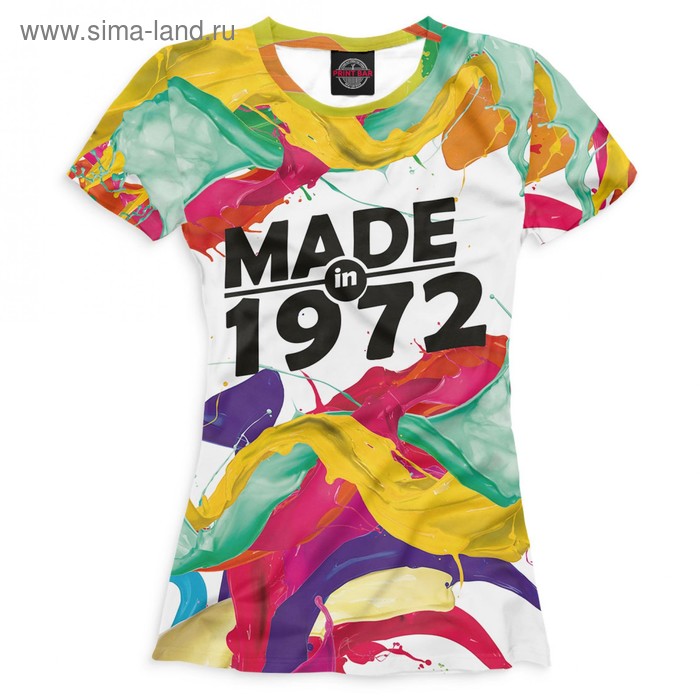 фото Футболка женская made in 1972, размер xl print bar