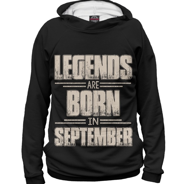 Худи мужское "Сентябрь - рождение легенды", размер 4XL RZP-228199