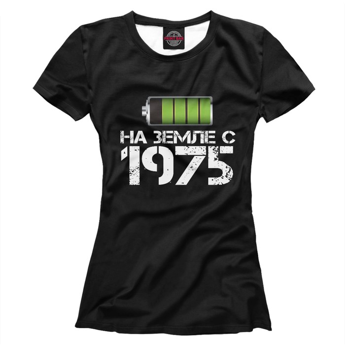 Футболка женская "На земле с 1975", размер XS DSP-244697