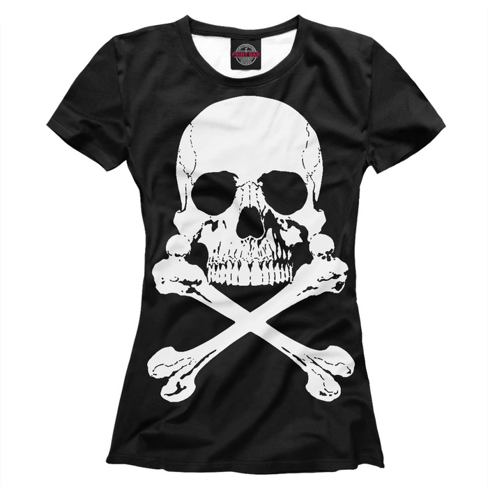 Футболка женская "Череп и кости", размер XL SKU-385022