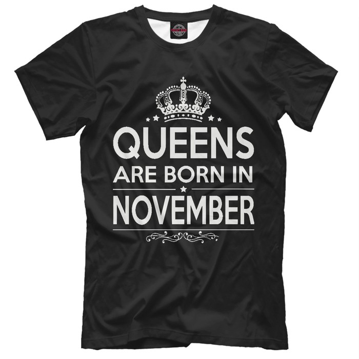Футболка мужская "Королевы рождаются в ноябре", размер XXL DRZ-552524