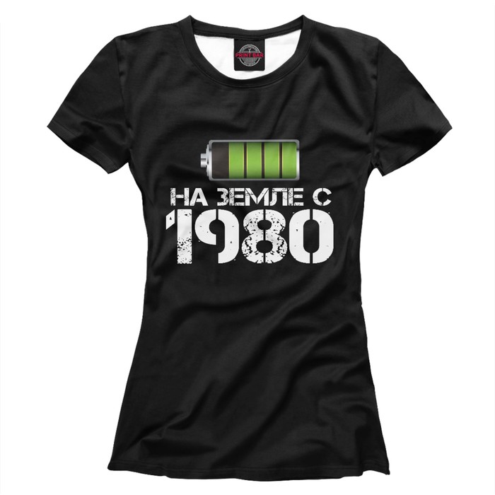 Футболка женская "На земле с 1980", размер XXXL DVH-623148