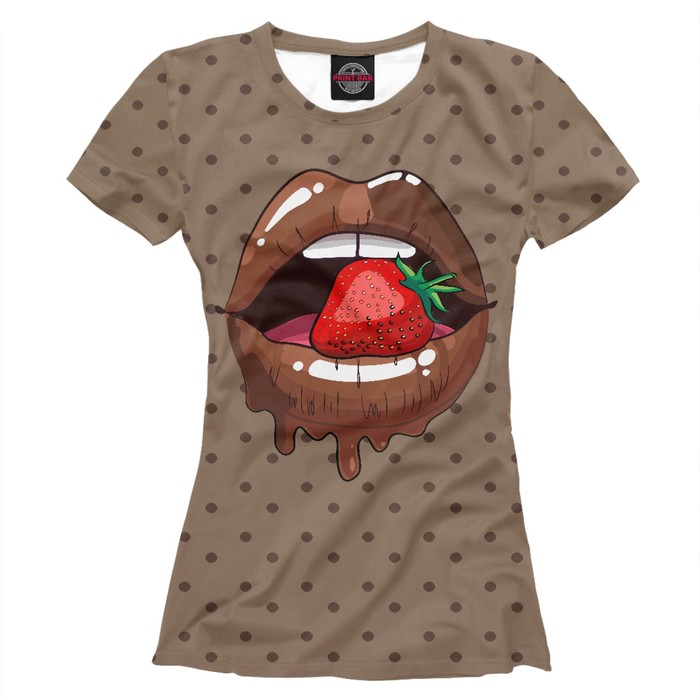 Футболка женская "Шоколадные губы", размер XS POP-851917