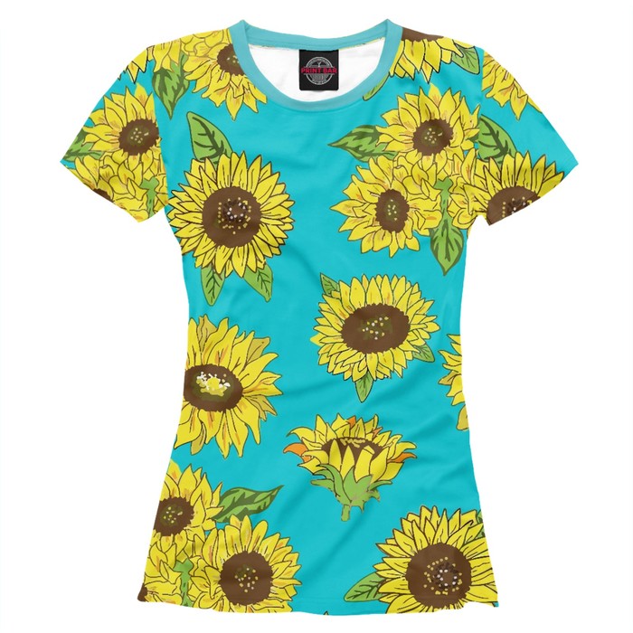 Футболка женская "Подсолнухи", размер M CVE-906722