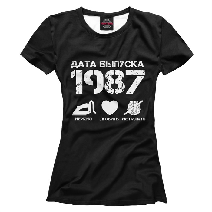 Футболка женская "Дата выпуска 1987", размер L DVE-234247