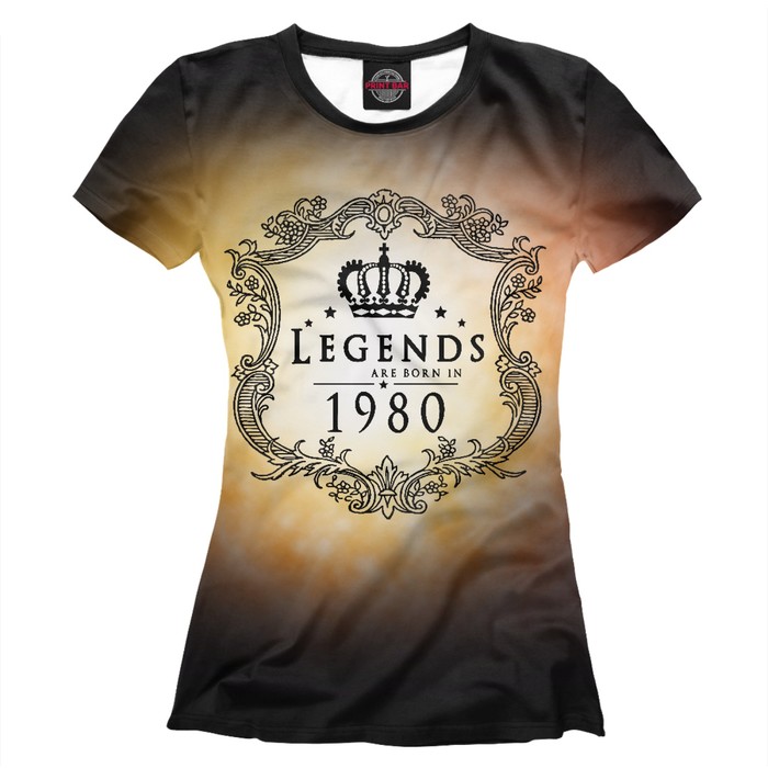 Футболка женская Born in 1980, размер XL DVH-629367