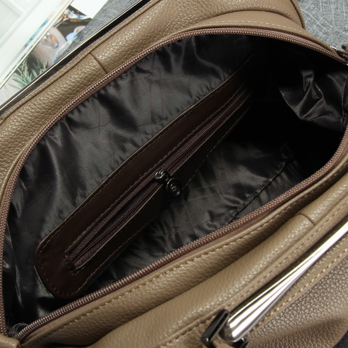 Сумка женская, 1 отдел, наружный карман, длинный ремень, цвет хаки