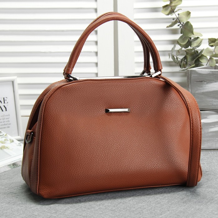 Сумка женская, 1 отдел, наружный карман, длинный ремень, цвет рыжий