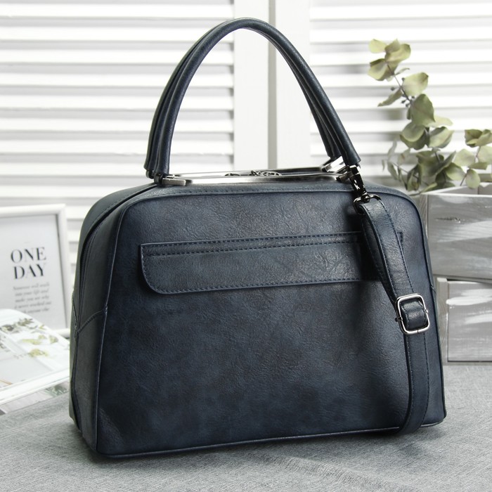 Сумка женская, 1 отдел, наружный карман, длинный ремень, цвет синий