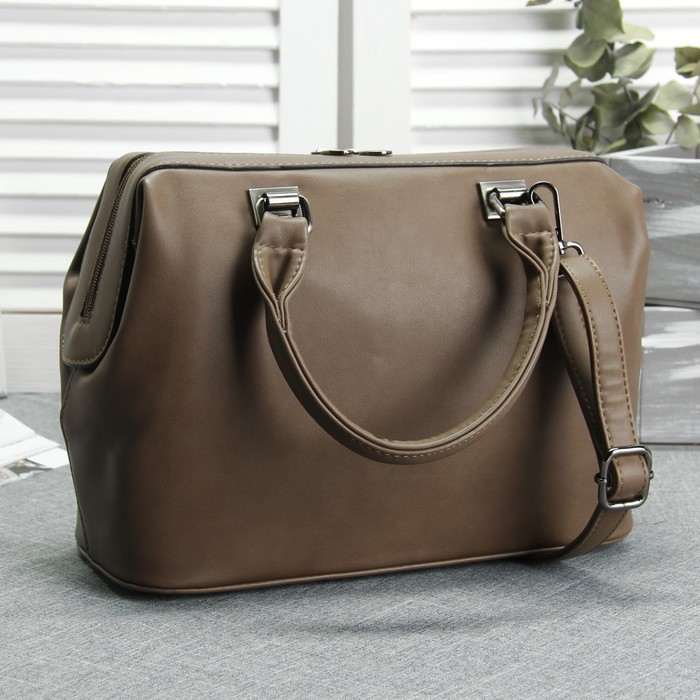 Сумка женская, 1 отдел, наружный карман, длинный ремень, цвет хаки