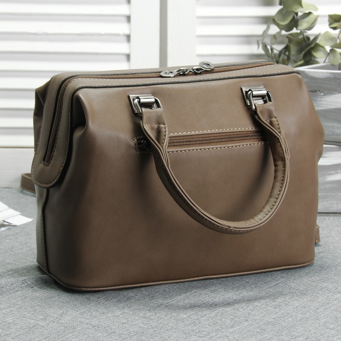 Сумка женская, 1 отдел, наружный карман, длинный ремень, цвет хаки