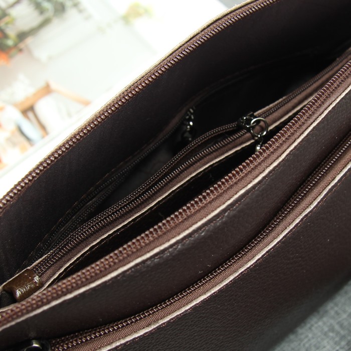 Сумка женская, 1 отдел, 2 наружных кармана, длинный ремень, цвет коричневый