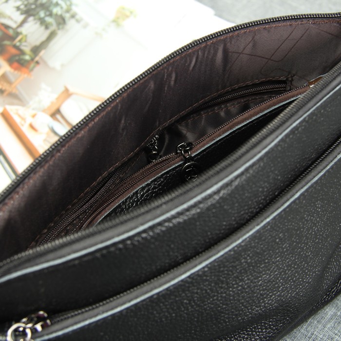 Сумка женская, 1 отдел, 2 наружных кармана, длинный ремень, цвет чёрный