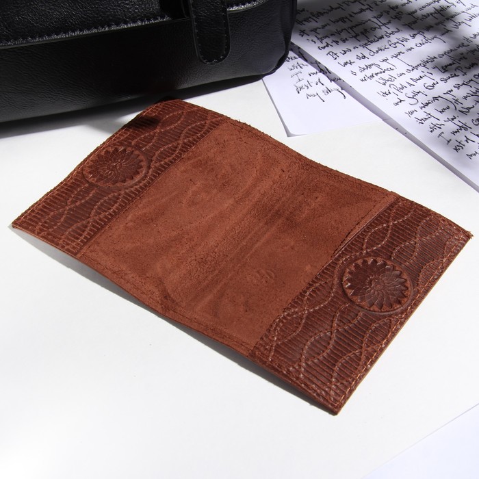 Обложка для автодокументов, без вкладыша, конгрев коричневый