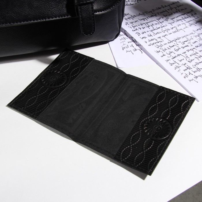 Обложка для автодокументов, без вкладыша, конгрев чёрный