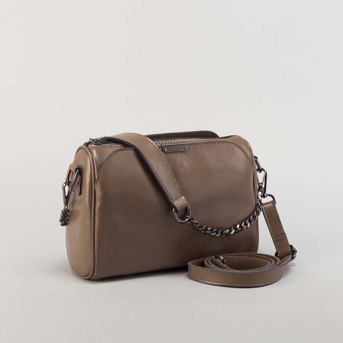 Сумка женская, 1 отдел, 3 наружных кармана, длинный ремень, цвет хаки