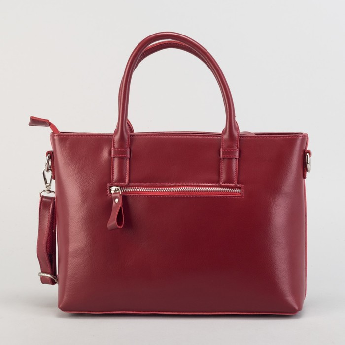 Сумка женская на молнии, 1 отдел с перегородкой, наружный карман, длинный ремень, цвет бордовый