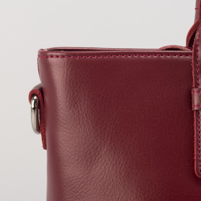 Сумка женская на молнии, 1 отдел с перегородкой, наружный карман, длинный ремень, цвет бордовый