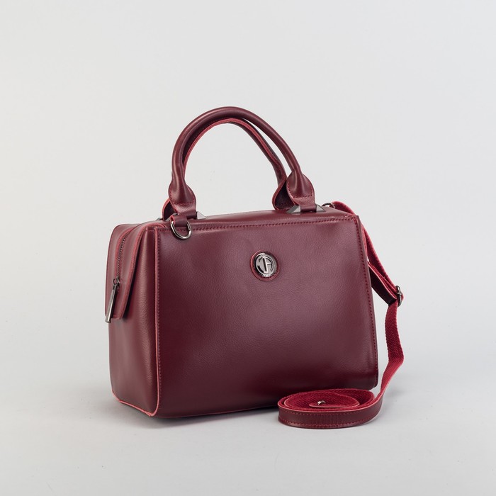 Сумка женская, 1 отдел с перегородкой, наружный карман, длинный ремень, цвет бордовый