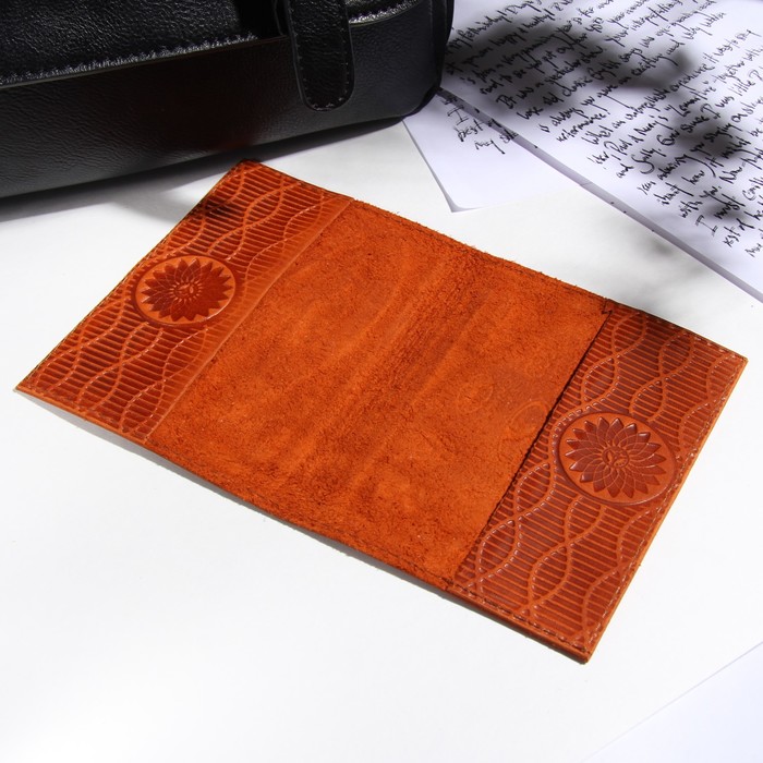 Обложка для автодокументов, без вкладыша, конгрев рыжий