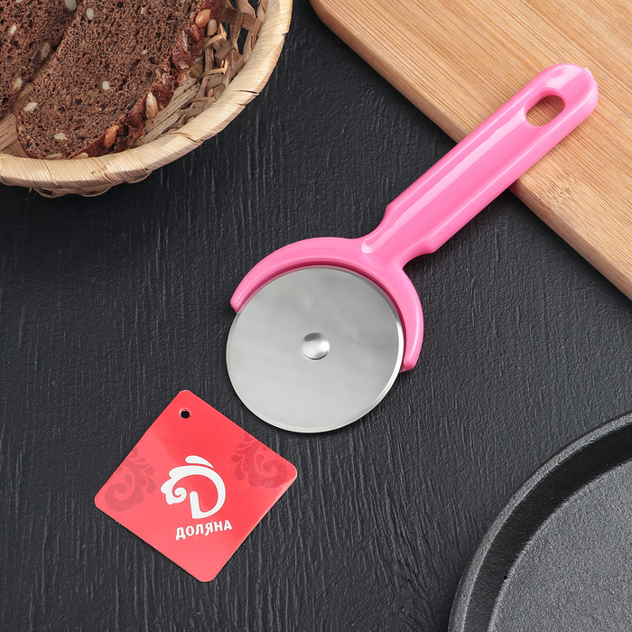 Нож для пиццы и теста "Наклон" 16,5х7 см, цвета МИКС