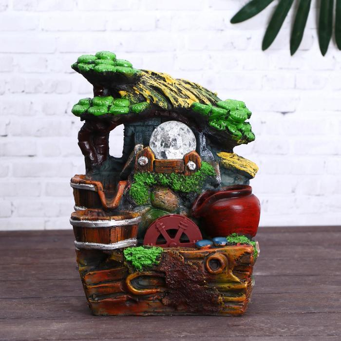 Фонтан "Кадушки под крышей" 14х19 см (с подсветкой) мод.1126