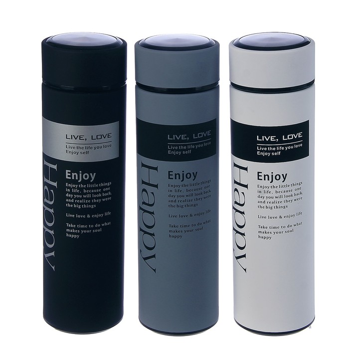 Термос 450 мл «Цитаты», 304 нерж сталь, держит тепло 8-10 ч, микс, 6.5х23 см