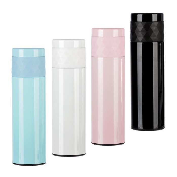 Термос 430 мл, 304 нерж сталь, держит тепло 8-10 ч, однотонный, микс, 6.5х23 см